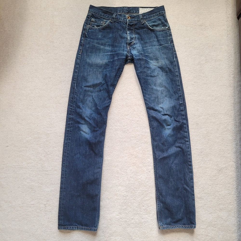 Rag & Bone Tailored Workwear Classic Dark Wash Jeans - 30x32